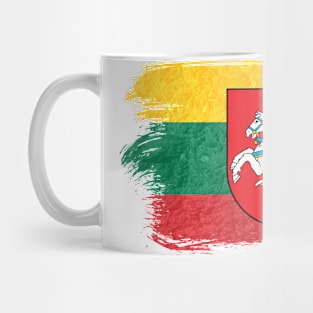 Lithuania flag - grunge brick stone Mug